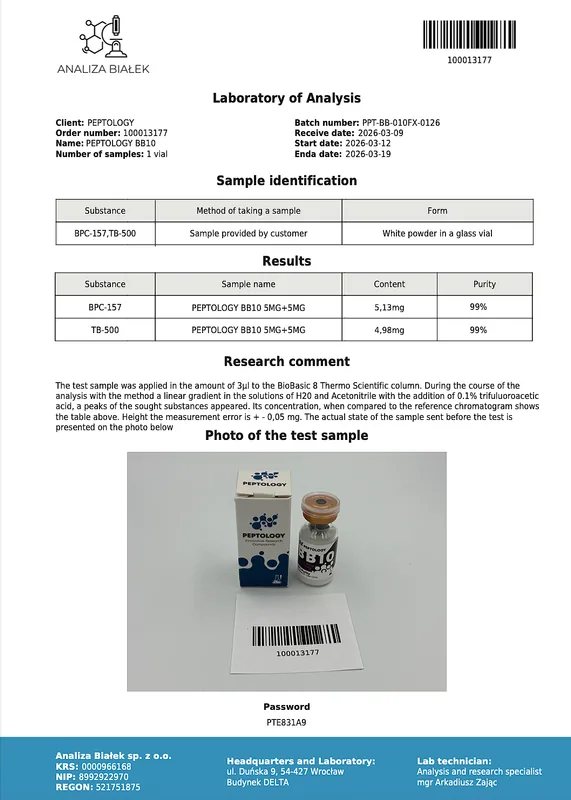 BB10 – Peptidni kompleks (BPC-157 5 mg + TB-500 5 mg) – slika 2