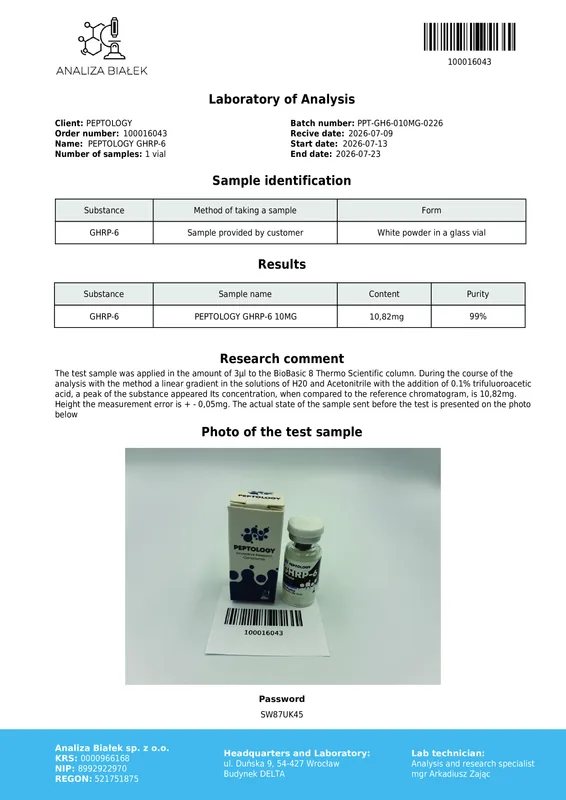 GHRP-6 10 mg – Grelinomimetik (GHS-R1a agonist) – slika 2