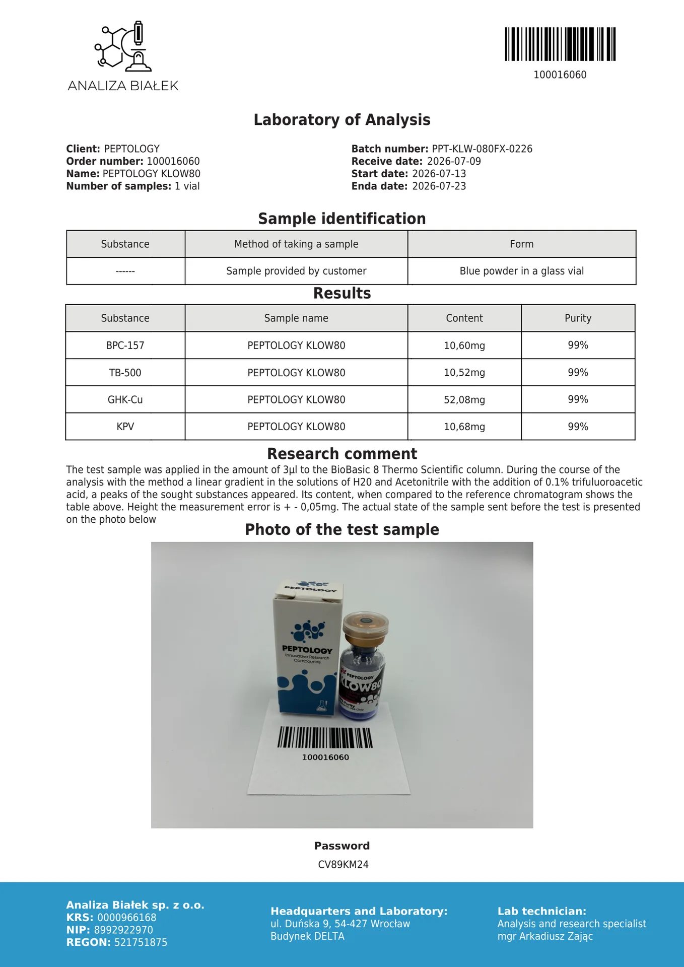 KLOW80 – Kompleks GHK-Cu, TB-500, BPC-157 i KPV (80 mg) – slika 2