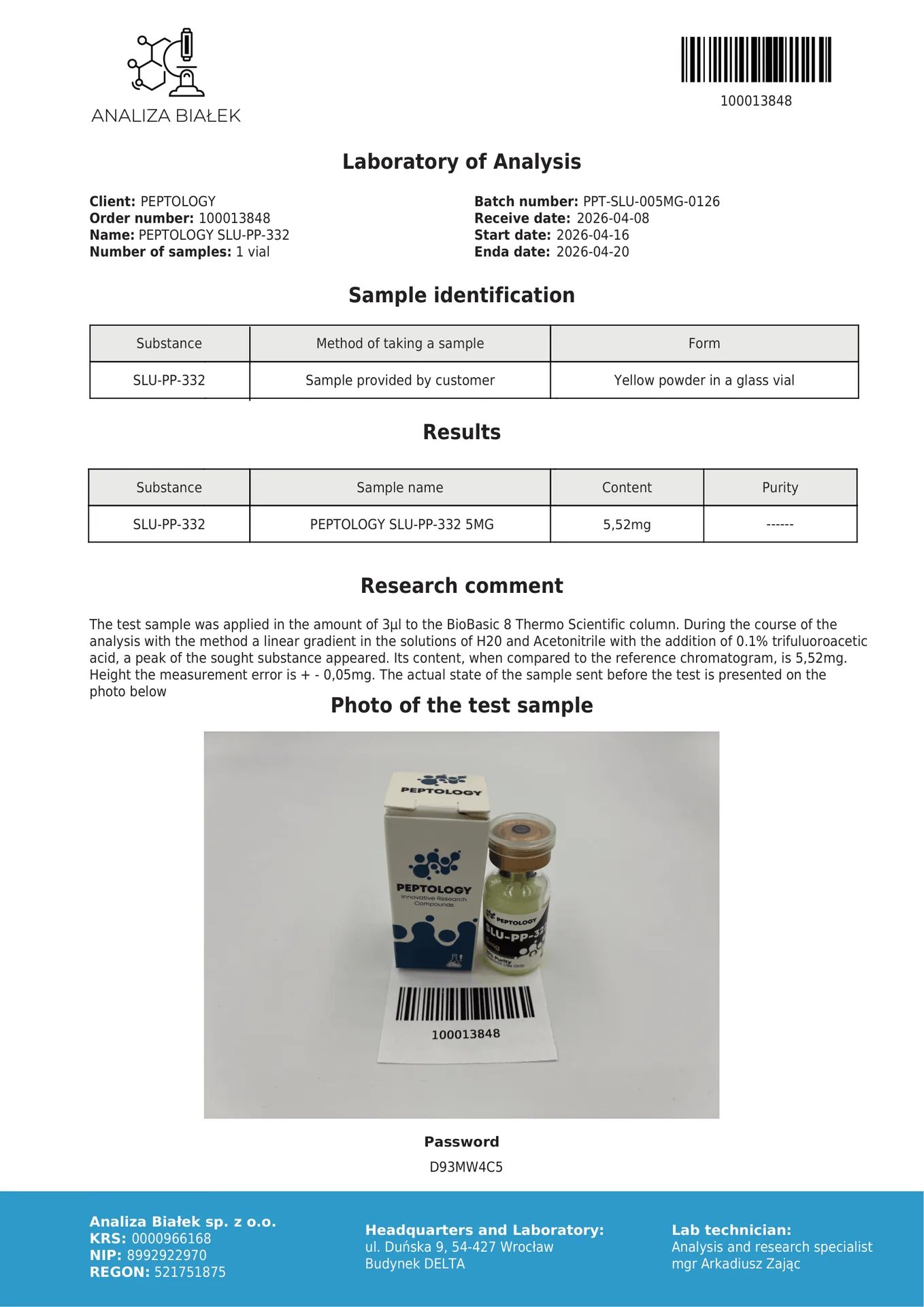 SLU-PP-332 5 mg – sintetski ERRα/β/γ agonist – slika 2
