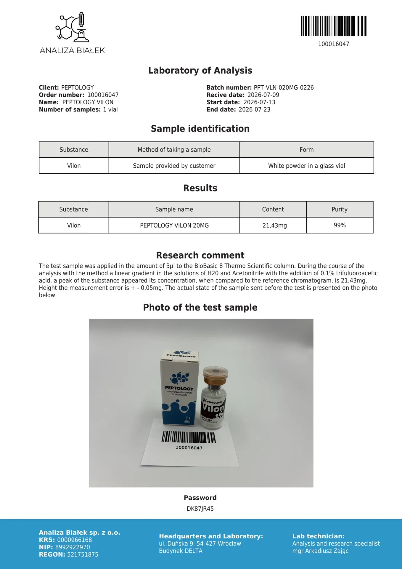 Vilon 20 mg – Bioregulacijski dipeptid (Lys-Glu) – slika 2
